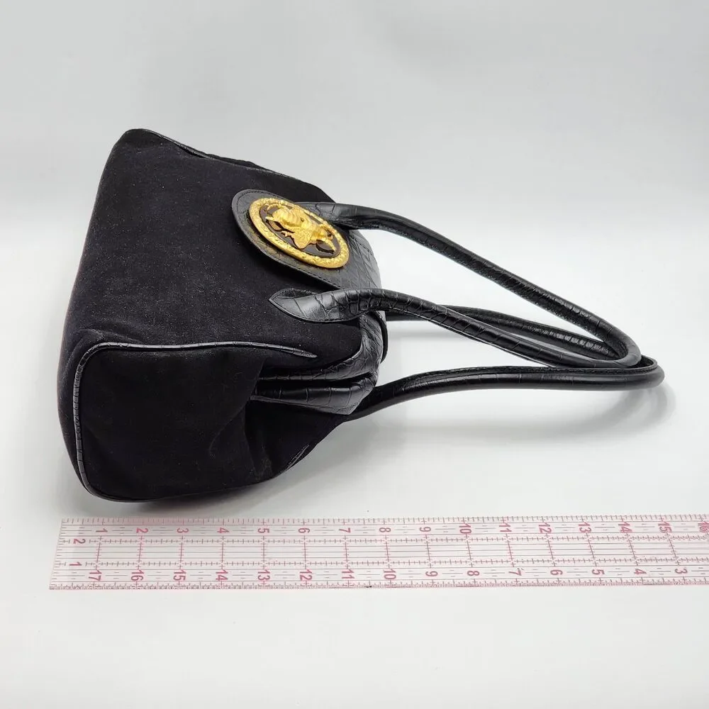 Bosom Buddy Bags Vintage Bumble Bee Medallion Hinge Doctor Bag Black Gold